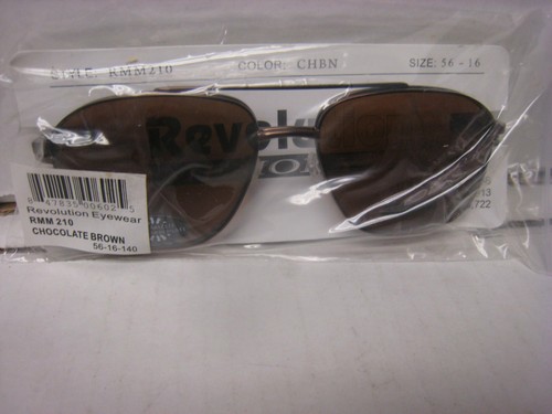 Revolution Eyeglass Frame W/ Magnet sun shade RMM210 CHOC 56-16-140 DEMO w/case - Picture 2 of 7