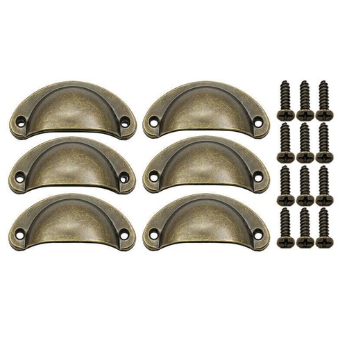 6/12 Pcs Cup Pull Shell Handles Half Moon Kitchen Cupboard Cabinet Door Drawer - Picture 19 of 19
