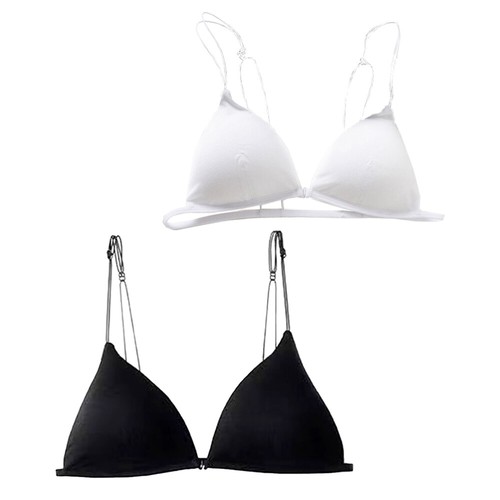 2pcs Seamless Bralette Wire Free Bras Thin Strap V Neck Bra Bras Women