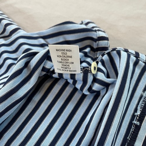 Polo de golf Fairway & Greene a rayas sicómoro para hombre L azul marino rendimiento NUEVO - Imagen 8 de 12