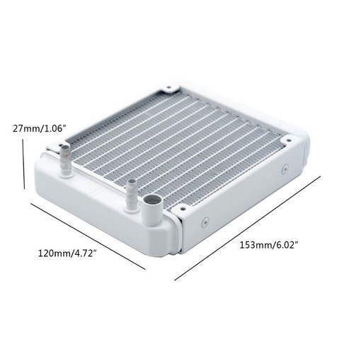 Aluminum Radiator CPU Water Cooling Heat Exchanger with 1/4 inch Thread 12 Tubes - Afbeelding 8 van 8