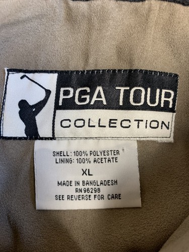 Chaqueta cortavientos PGA Tour Golf para hombre talla XL forrada de gamuza tostado oscuro con cremallera, BONITA - Imagen 2 de 10