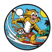 56107 - Ridin' Waves pathtag geocoin alt geocaching swag