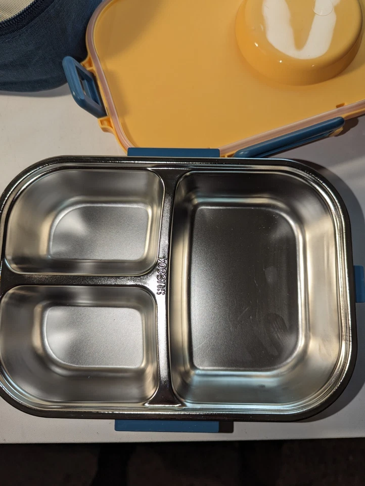 Contenedor de almuerzo portátil impermeable Aeun de 3 compartimentos 1100 ml) Foto 2 de 4