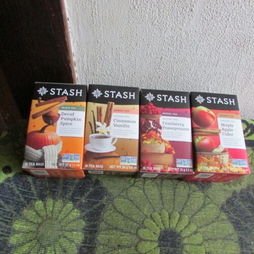 *** 4 Boxen, 4 Geschmacksrichtungen. Stash Herbal No Caf. Tee. 72 Teebeutel insgesamt ***