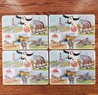 Set of Four Isle of Man by Emma Ball Melamine Cork Placemats Watercolors