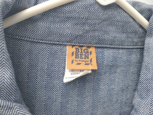 Big Ben By Wrangler Herringbone Shop Mechanic Coveralls Sz 40 Short Distress - Picture 3 of 12