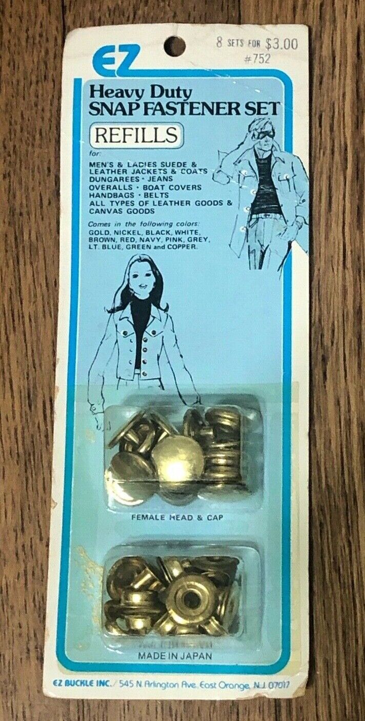 VINTAGE Large special price EZ HEAVY DUTY SNAP Gifts TONE FASTENER SET REFILLS GOLD