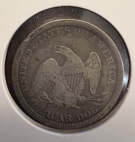 1861 Sitzende Freiheit Silber Viertel volle FREIHEIT sichtbar. - Bild 2 von 2