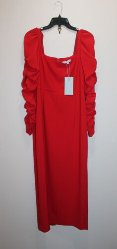ANTONIO MELANI FRANCINE DRESS CREPE MIDI SQUARE NECK CHERRY RED SIZE 2 & 6 US - Picture 9 of 14