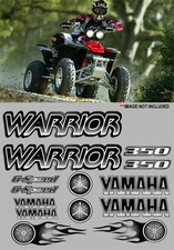 Yamaha Warrior Decals BLACK Full Color Stickers Graphic 14pc ATV QUAD, 350