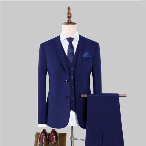 Casual Business Suit Fashion 3 Pieces Set /Men's Suits Blazers Trousers Pants - Picture 16 of 20