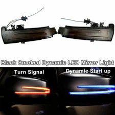 LED Amber Blue Sequential Smoked Side Mirror Signal Light Fits 10-17 W212 C207