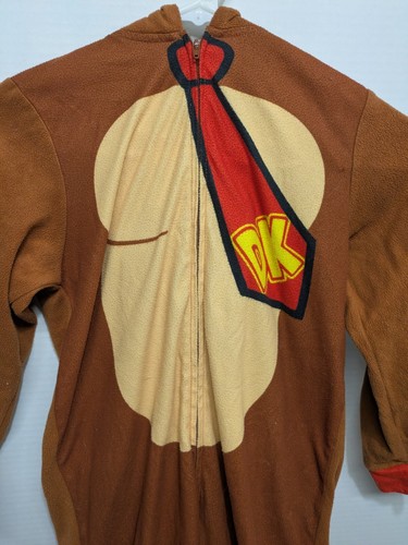 Donkey Kong DK Nintendo One Piece Zip Up Pajama Kids Size Medium 8 Costume 2020 - Picture 2 of 7