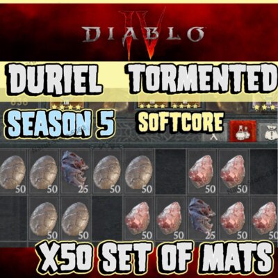 D4 Diablo 4 Season 5🔥50xSets mats for Summon Duriel Tormented 