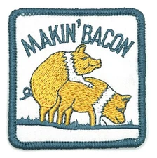 Makin’ Bacon Pigs Farm Hogs Funny Adult Humor Vintage Style Retro Patch Hat Cap