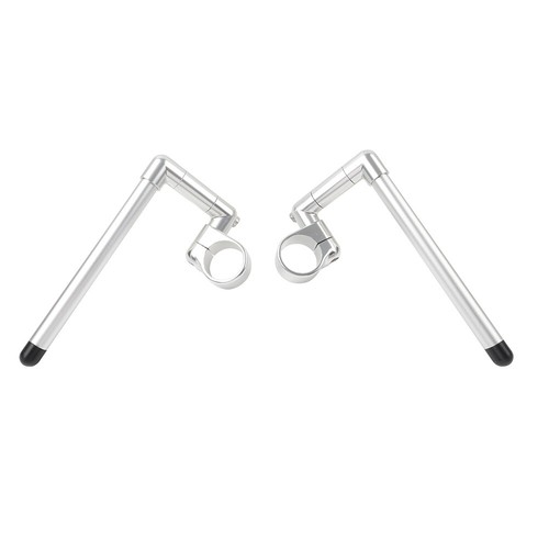 50MM Cafe Racer Bars 7/8"+Extender Universal Clip-On Handlebar Fork Tube Silver - Picture 3 of 11