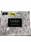 Ralph Lauren Toile Floral Cottage Twin Sheet Set Cotton - Red on White -  NWT