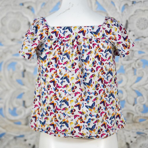 GAP Kids Size M (8) Girls Butterfly Print Short Sleeve Top 100% Cotton - Picture 6 of 6