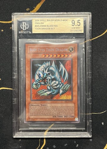 2004 Original Blister Pack Print Yugioh BGS 9.5 Blue-Eyes Toon Dragon SRL-EN000