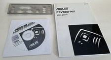 Asus P5V800-MX motherboard IO shield, manual and driver CD