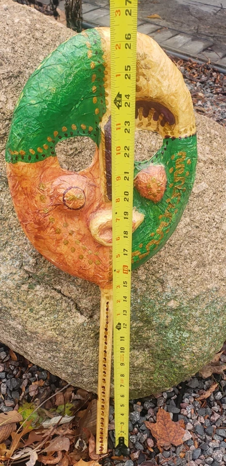 2 Lg PaperMache Paper Pulp Mask Japanese Kabuki Chinese Masquerade Beijing Opera - Image 4 of 4