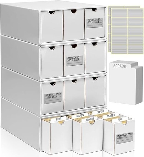 House of 12 White - 600 Count Card Storage Box With 50 Dividers - Picture 5 of 5