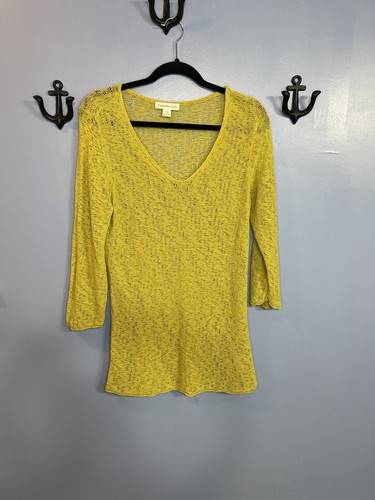 Coldwater Creek Sheer Sweater Tunic w/3/4 Length Sleeves Green Size M - Picture 1 of 4