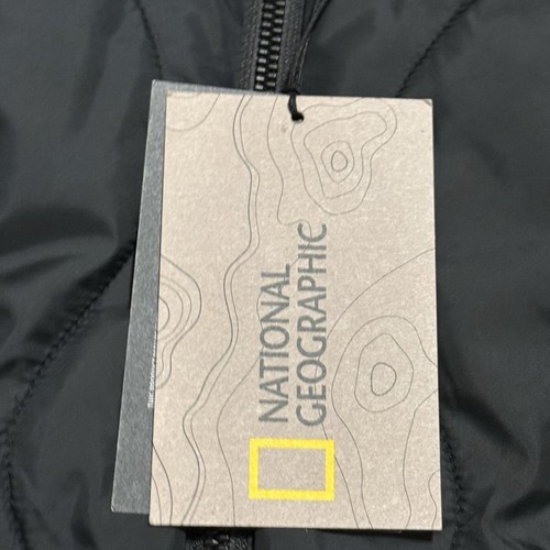 National Geographic Vest Jacket Puffer Mens Zip Pockets Black Sz L NWT - Picture 5 of 7