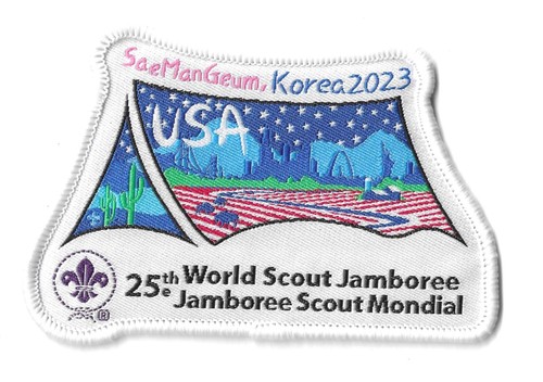 BSA 2023 WORLD SCOUT JAMBOREE KOREA USA OFFICIAL CONTINGENT WHITE BDR MINT PATCH - Bild 3 von 3