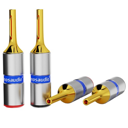 1Pair OFC Plug Rhodium /Gold Plated Banana Connectors HiFi Speaker Cable Adapter - Picture 11 of 26