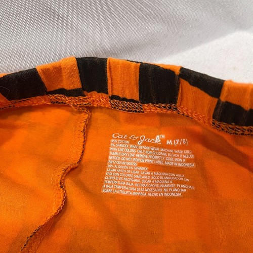 Cat & Jack Orange and Black Checkered Leggings with Matching Skirt Size M 7-8 - Picture 3 of 5