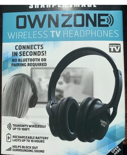 Sharper Image 30603 OWN ZONE Black Wireless TV Headphones - Picture 2 of 7