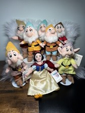 Vintage Disney Store Snow White and Seven Dwarfs Bean Bag Plush Toys Set of 8