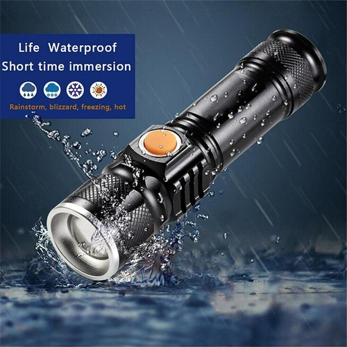 2x Starke LED USB Taschenlampe Polizei Swat Wiederaufladbar Cree 1200Lumen Lampe - Bild 4 von 8