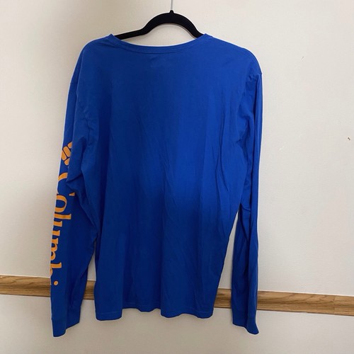 Columbia Men Size L Long Sleeve Shirt Pullover Outdoor, Cotton, Blue - Picture 5 of 5