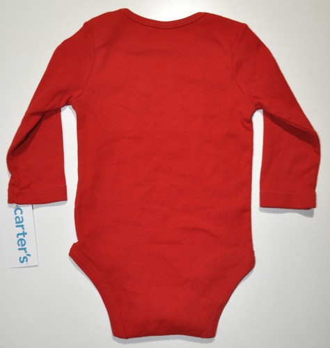 NUEVO Carter's Infant Baby 9M Rojo Mangas Largas 1 Pieza Jingle Navidad Todo el Camino - Imagen 2 de 5