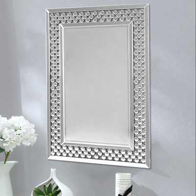 Bathroom Living Room Wall Hung Rectangular Makeup Decorative - Rectangular Wall Mirror Silver Frame Bathroom Living Room Wall Hung Rectangular Makeup Decorative - Rectangular Wall Mirror Silver Frame