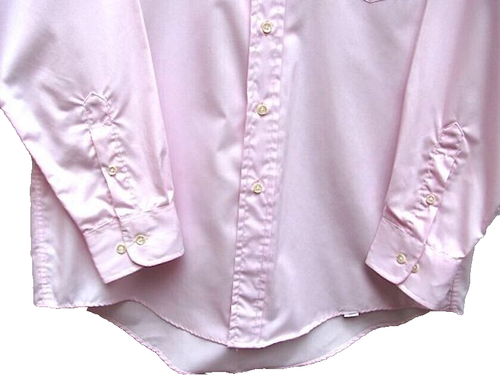Mens Pink Button Up Dress Shirt Polyester Blend Dunne Cole Size 16 32/33 EUC - Picture 3 of 8