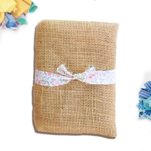Hessian Cushion Hemmed Rag Rug (Jute / Burlap) 40 x 40cm - Ragged Life - Picture 2 of 3