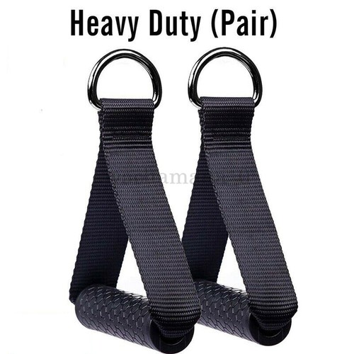 2x Heavy Duty Multi Gym Cable Machine Attachment Stirrup Handle Bar Resistance - Picture 10 of 12