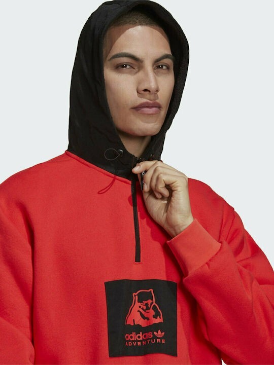 adidas Originals Adventure Polar Bear Hoodie Size XXL Red RRP £75 H09078 - Picture 5 of 7