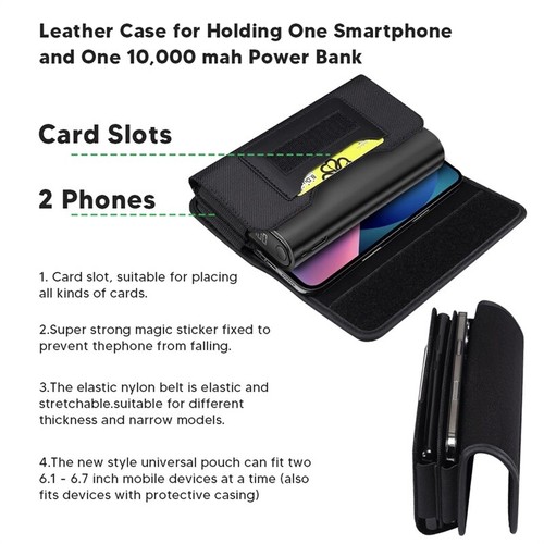 For LG Q60 Horizontal Leather Wallet Belt Clip Holster Phone Case Black Cover - Picture 3 of 7
