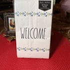 Rae Dunn🌻32 Ivory Paper Guest Towels Black  WELCOME W/Blue Flowers NEW