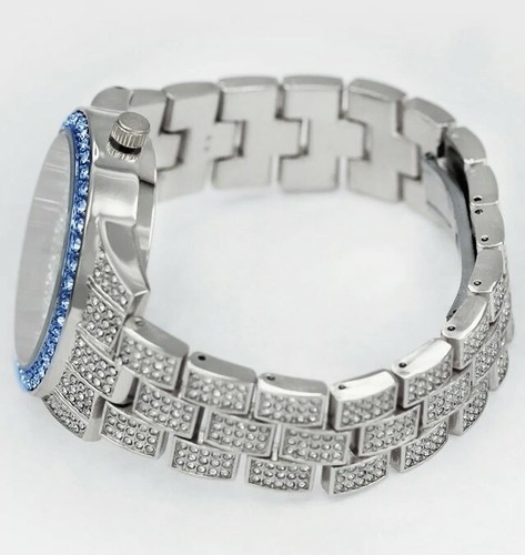 Reloj Montres Carlo 41 mm Para hombres Mujeres Lujo Simulado Diamante Moda Banda Metal - Imagen 17 de 26
