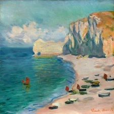 "The Beach and the Falaise d’Amont 1885 "     Canvas Wall Art Picture Print