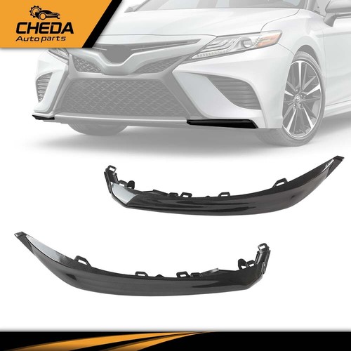 2Pc Front Bumper Black Lower Trim Molding Set Fit For 18-20 Toyota Camry SE/XSE - Picture 9 of 9