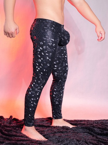 Enge Trainingshose für Herren hochelastisch Hose Tanzkleidung Leggings sexy Party Fitnessstudio - Bild 6 von 36