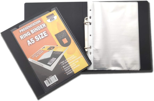 A5 15Mm Ring Binder+10 Free Pockets (A5 Presenatation Ring Binder) - Picture 2 of 12