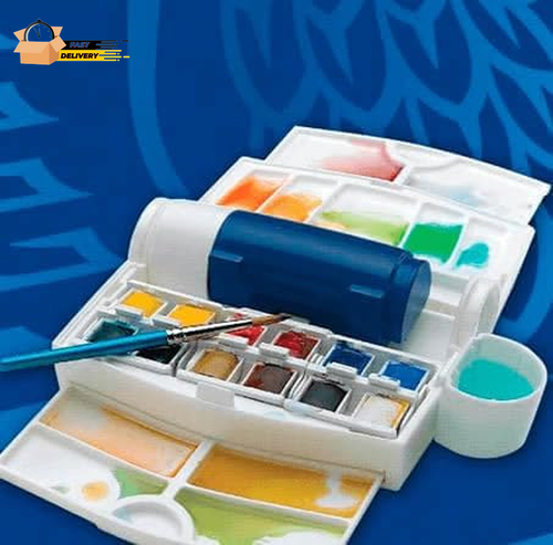 Cotman Watercolor Paint Set, Field Travel Set, 12 Half Pans W/ - Imagen 3 de 12